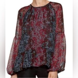 Cinq a sept Silk Floral Blouse